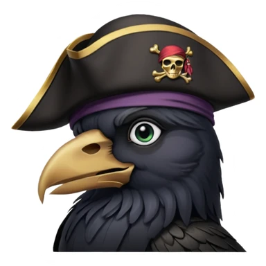 raven with a pirate hat sticker