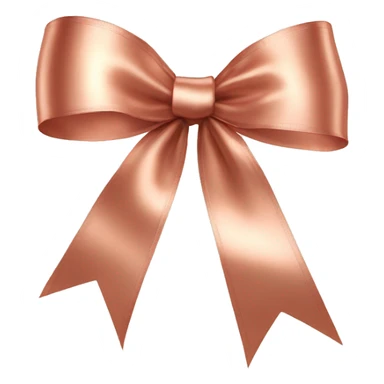 Realistic isolated rose gold shiny silk ribbon bow. sticker