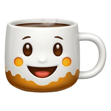Coffee mug with small smile sticker