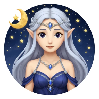 Selune elven moon twilight goddess sticker
