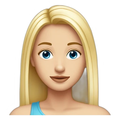 Rubia co pelo largo ojos azules ysin flequillo sticker