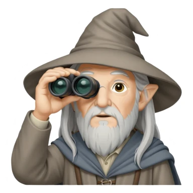 gandalf wizard watching in the binocular sticker