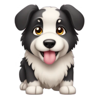 chonky sheepdog puppy heart sticker