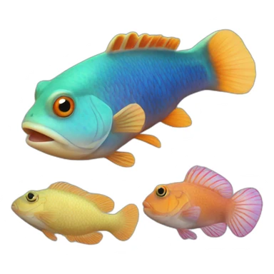 lion goby fish and anchor sticker