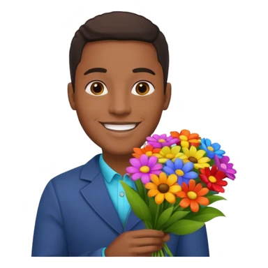 Flower Vendor black man sticker