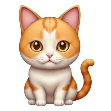 calico cat with cute slim face, small head, hazel eyes, and short but chubby body sticker