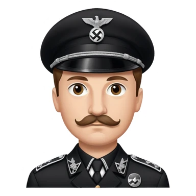 nazi SS soldier man wearing black uniform with brown hair and mustache sticker