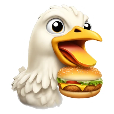 Chicken eating a Burger  sticker