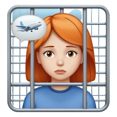 Still wild, but you’ll realize they’re wiser than they seem. Freedom is their top priority — don’t try to cage them.
woman behind bars sad with a text bubble thinking about airplanes sticker