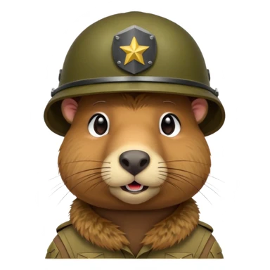 Capybara with a army helmet  sticker