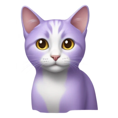 lavender cat with a heart sticker