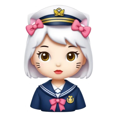 Hello kitty wearing a sailor Japanese uniform  sticker