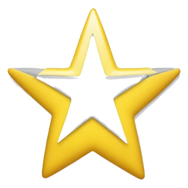 five-pointed star left half yellow and right half gray sticker
