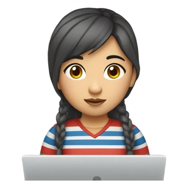kyrgyz girl programmer with strippled shirt sticker