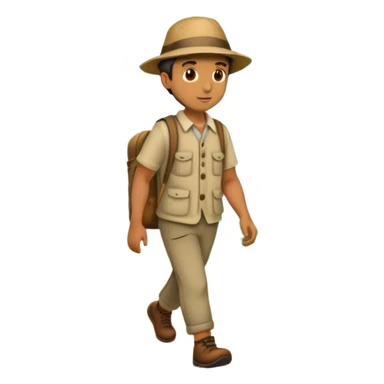 Men is walking in the forest  sticker