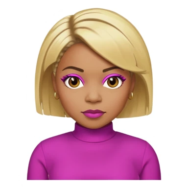Tionne T-Boz Watkins with blonde short hair, brown eyes, magenta outfit sticker