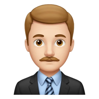 Young man with thin mustache & striped tie sticker