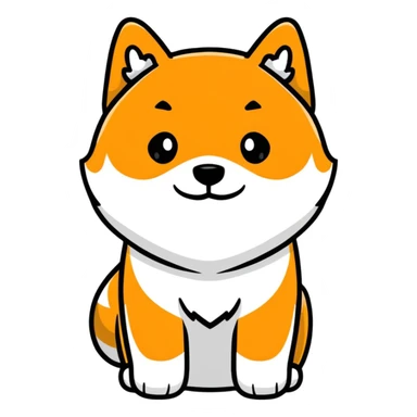 Cute black Shiba Inu full body sticker