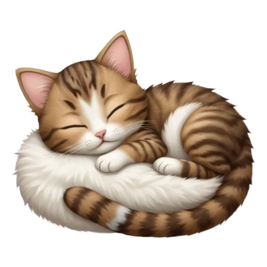 dark brown tabby and white kitten sleeping upside down on its back sticker