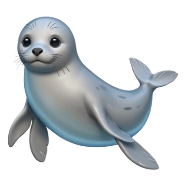 A 3D cartoon seal swimming with visible flippers, calm blue water, soft sunlight, Memoji-style realism. sticker