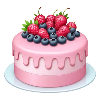 Pastel pink cake with berries  sticker