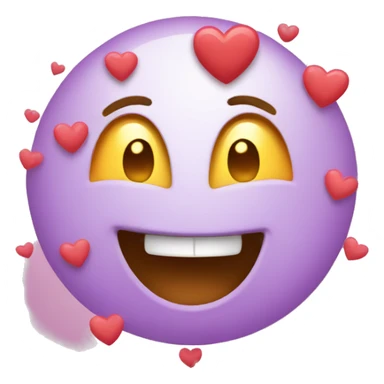 excited emoji with hearts sticker