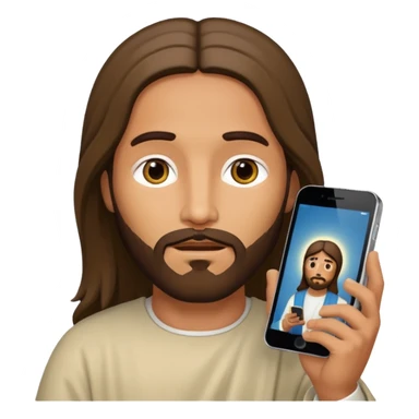 Jésus sur son téléphone sticker