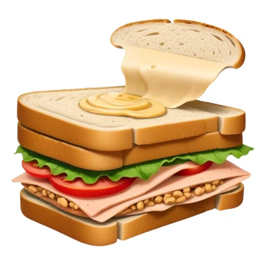 Sandwich with turkey and hummus inside sticker