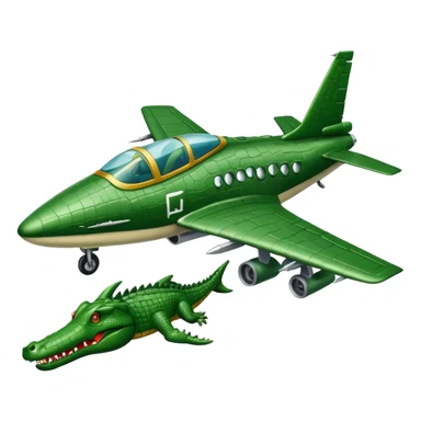 bombardilo crocodilo a green crocodile that is a war plane (a war plane with crocodile's head) sticker