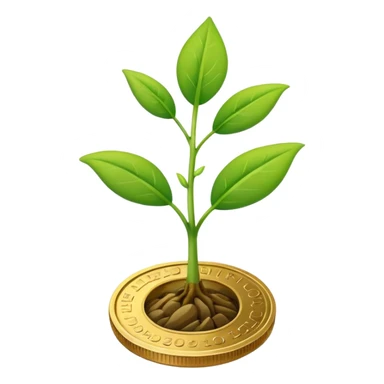 plant sprouting from a coin sticker