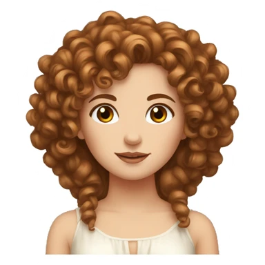 persephone goddess curly brown hair sticker