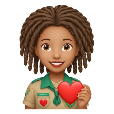 Girl Scouts African American girl with locs heart  sticker