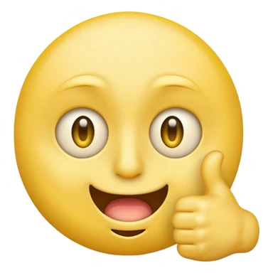 Original yellow Emoji face stressed out with one eye half open quivering out of anxiety and a singular thumbs up sticking out.  sticker