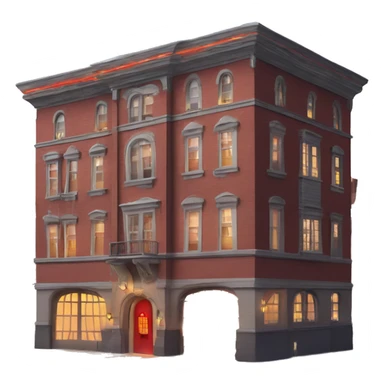 Apartment building shaped like the Ghost Busters Firehouse with solar lights and decorative and detailed interior design  sticker