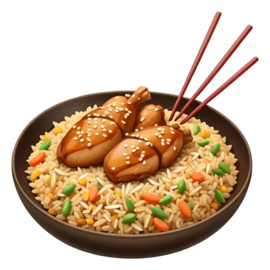 Teriyaki chicken and fried rice sticker