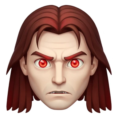 Evil, shadowie Male lord with Red glowing eyes and Long Brown Hair  sticker
