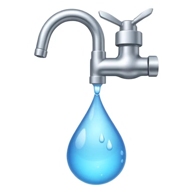 a faucet with a water droplet at the end sticker