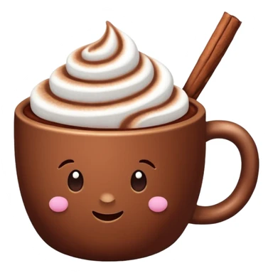cup of cocoa with marshmallows, no face sticker
