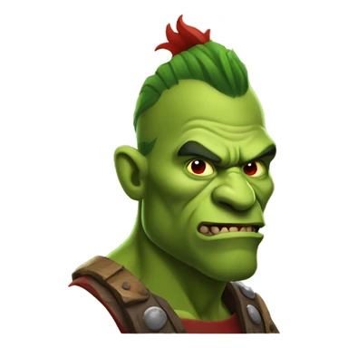 green orc with red beard and red mohican sticker
