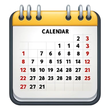 simple calendar without days sticker