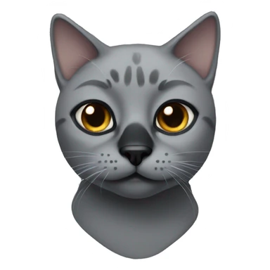 grey cat with black nose sticker