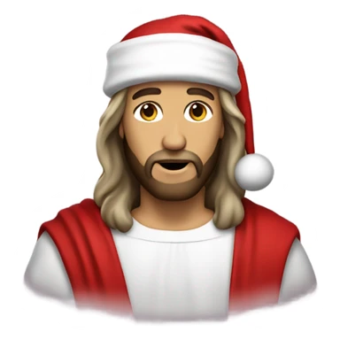 Jesus Christ wearing Santa hat sticker