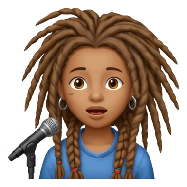 emoji de chica con rastas cantando sticker