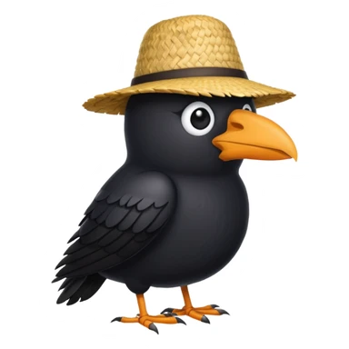 straw crow sticker