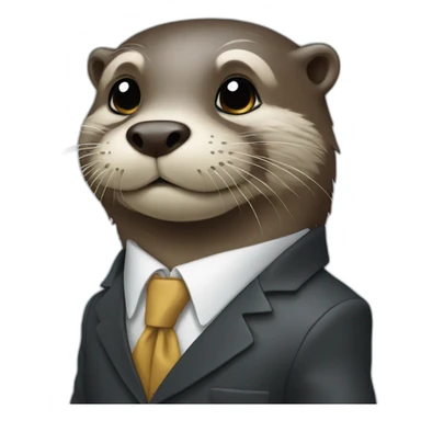 otter in suit and tie sticker