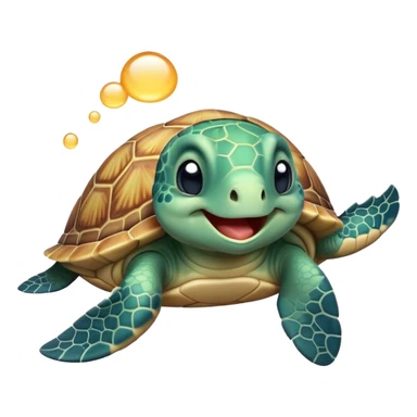 Cinematic Cute Yawning Sea Turtle Portrait Emoji, Head tilted slightly with a dramatic, wide-open yawn, showcasing a stately, patterned shell and a smooth, aged body with sleepy, half-closed eyes, Simplified yet irresistibly adorable features, highly detailed, glowing with a soft, cozy oceanic glow, high shine, relaxed yet expressive, stylized with a dash of whimsical marine charm, soft glowing outline, capturing the essence of a drowsy yet affectionate sea turtle that appears ready to stretch out for a nap! sticker