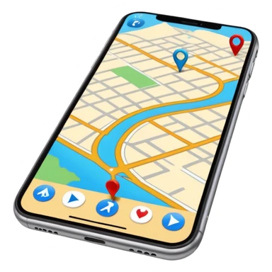 GPS map on iPhone Verticla standing sticker