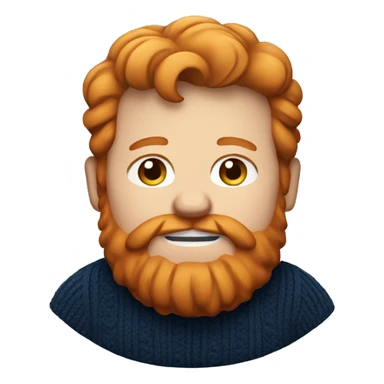 Ginger fat guy with but beard and dark blue sweater sticker