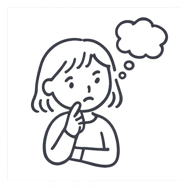 a girl is thinking sticker