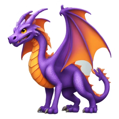 Purple dragon with orange wings sticker